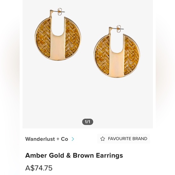 Wanderlust + Co , 18K Gold, Amber & Brown Earrings - Picture 5 of 15